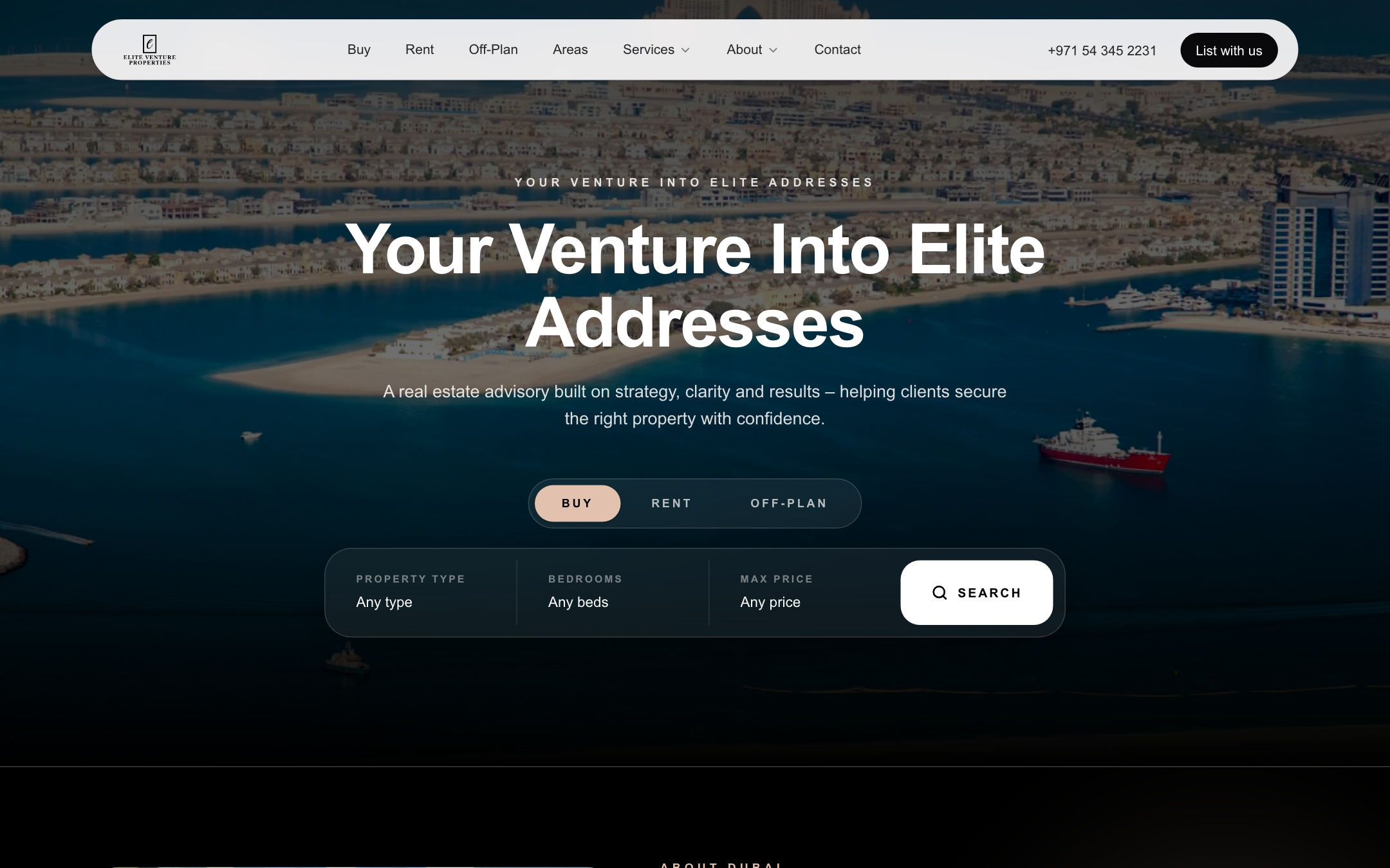 Elite Venture Properties website