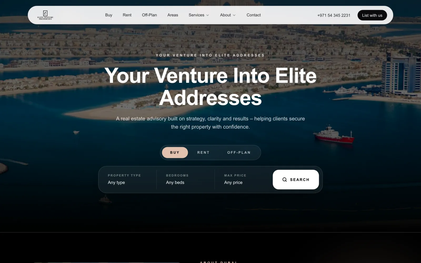 Elite Venture Properties website