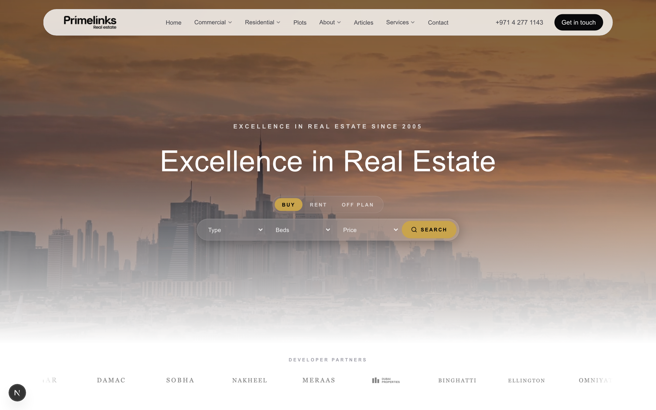 Prime Links Real Estate website