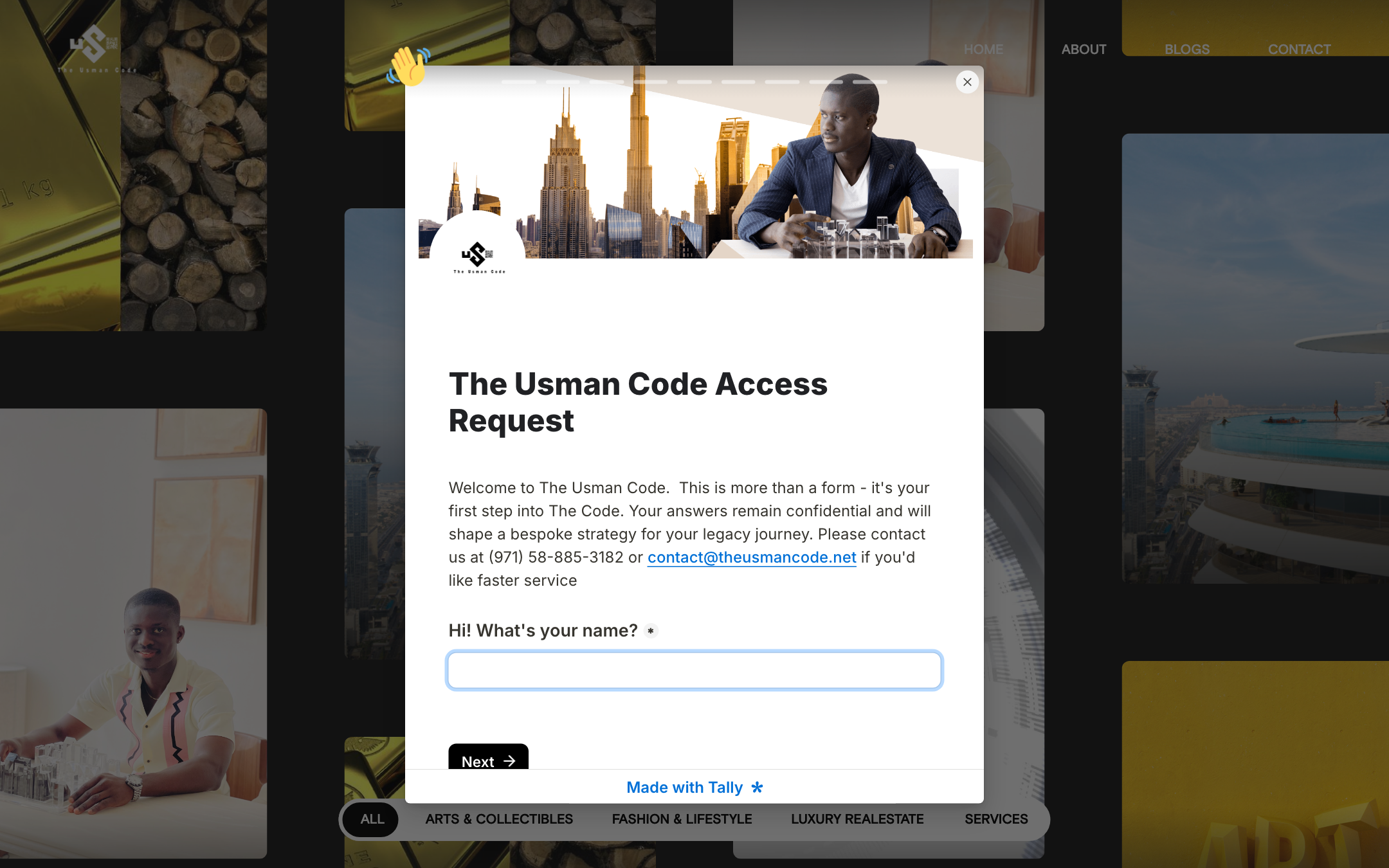 The Usman Code website
